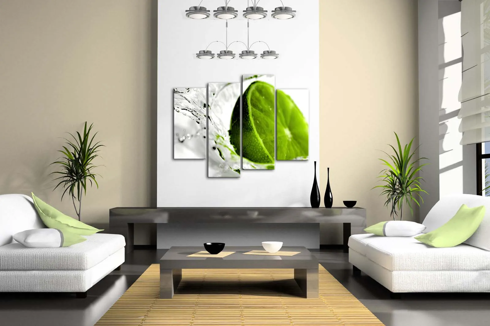 4 панели без рамки стены художественное изображение извести воды холст печать