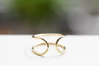 

Fashion Trendy double loop ring,opening arc rings, round ring wholesale