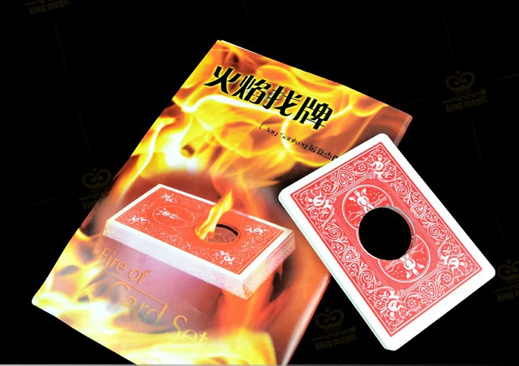 

Free shipping Fire Card Set Fire Find Card Original Bicycle Card Flame Coins Magic Props Magic Tricks