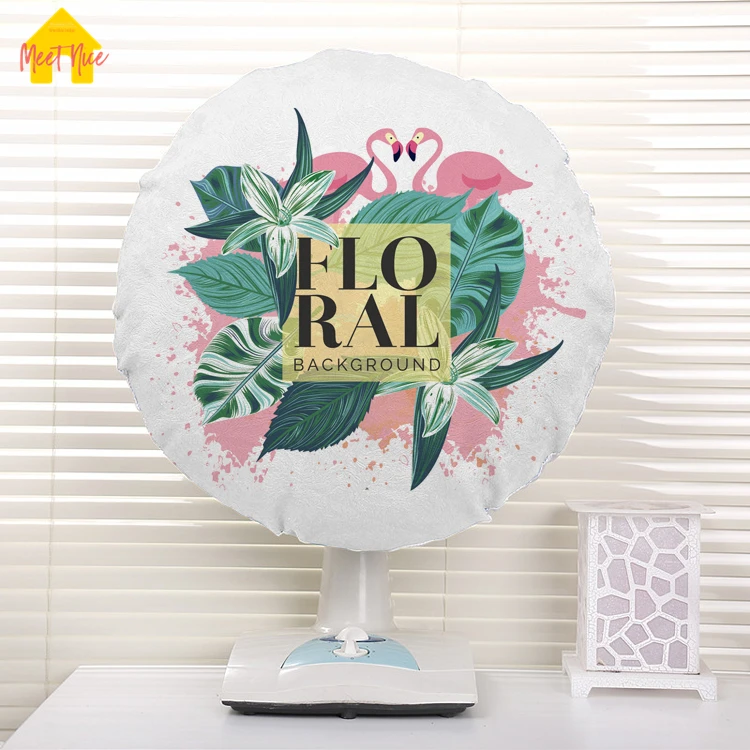 

Meet Nice Electric Fan Dust Proof Cover Protection Case Storage Bags Cartoon Printed Short Plush 4 Colors Home Living room