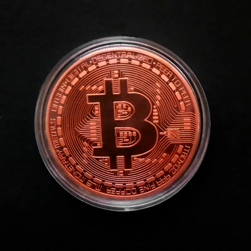 Gold Antique Bitcoin Collectible Art Commemorative Coin Collectible Gift Lucky Gold Plated Coin Bit BTC Metal Imitation40x1.5mm-1