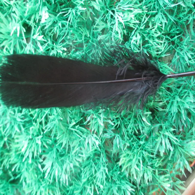 100pcs / lot 15 20 cm black Goose feathers Geese feathers Big wave