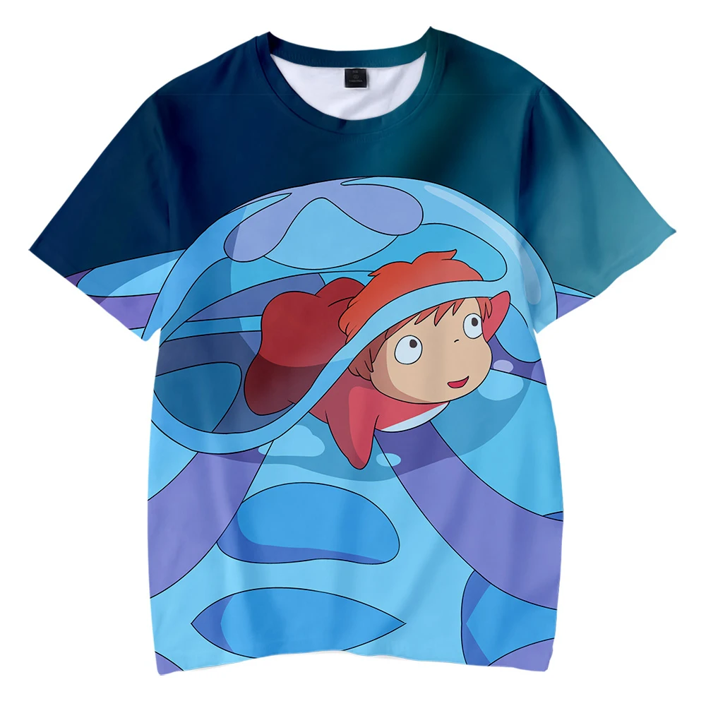 Футболка Aikooki Kawaii Ponyo on the Cliff 3D модная Милая Детская футболка для мальчиков и
