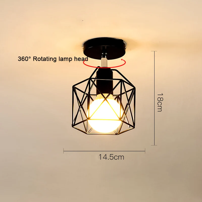 Preise Artpad Vintage Decke Lichter Schwarz Weiß Goldene Loft Led Decke Lampe Geometrische Form Eisen Käfig Wohnzimmer Schlafzimmer Home Led
