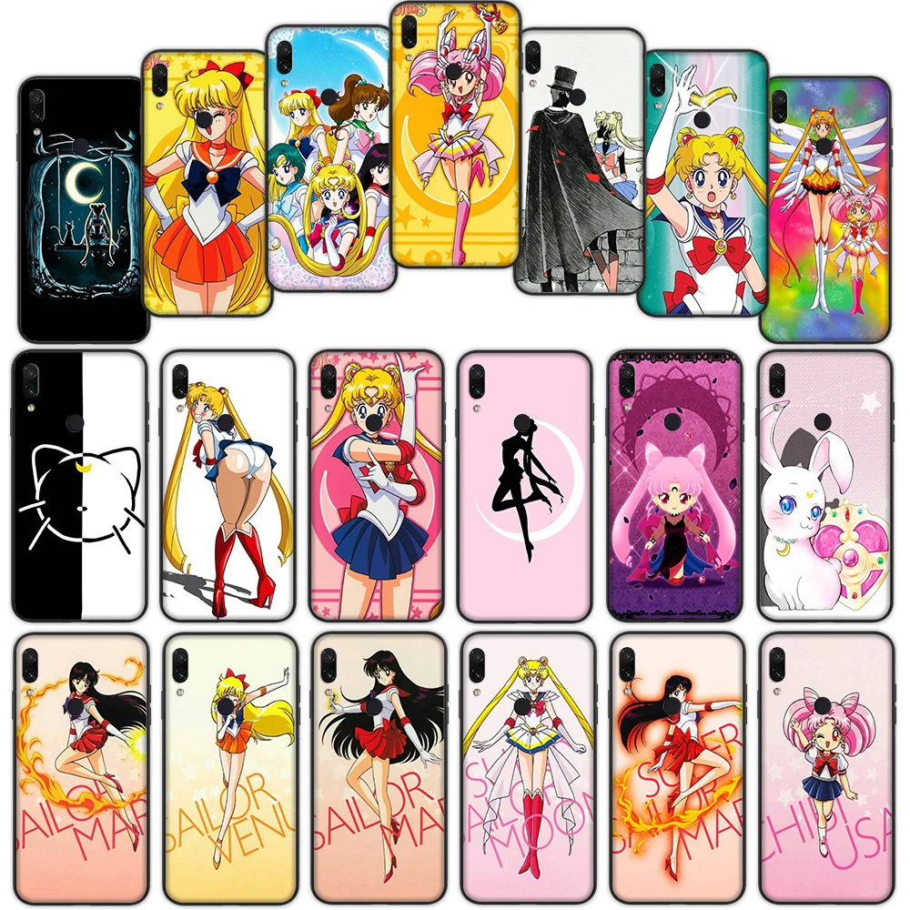 

Cute Sailor moon Soft Cover Case for Xiaomi Redmi Note 7 4 4X 6 Pro 5 Plus 5A 6A Go S2