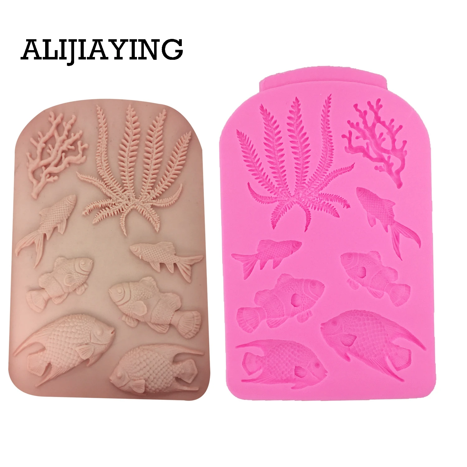 

M1366 Fish seaweed Cake Decorating tools Silicone Mold Fondant Cake Chocolate Sugar Craft Molds DIY Cake