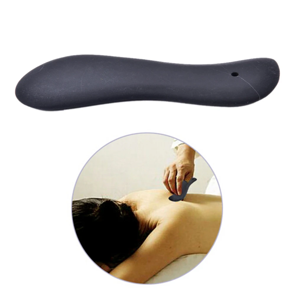 Vendita Calda Tradizionale Dello Strumento Di Bellezza Di Cura Di Salute Naturale Di Terapia Di Raschiatura Di Massaggio Di Gua Sha Di Forma Di S Nera
