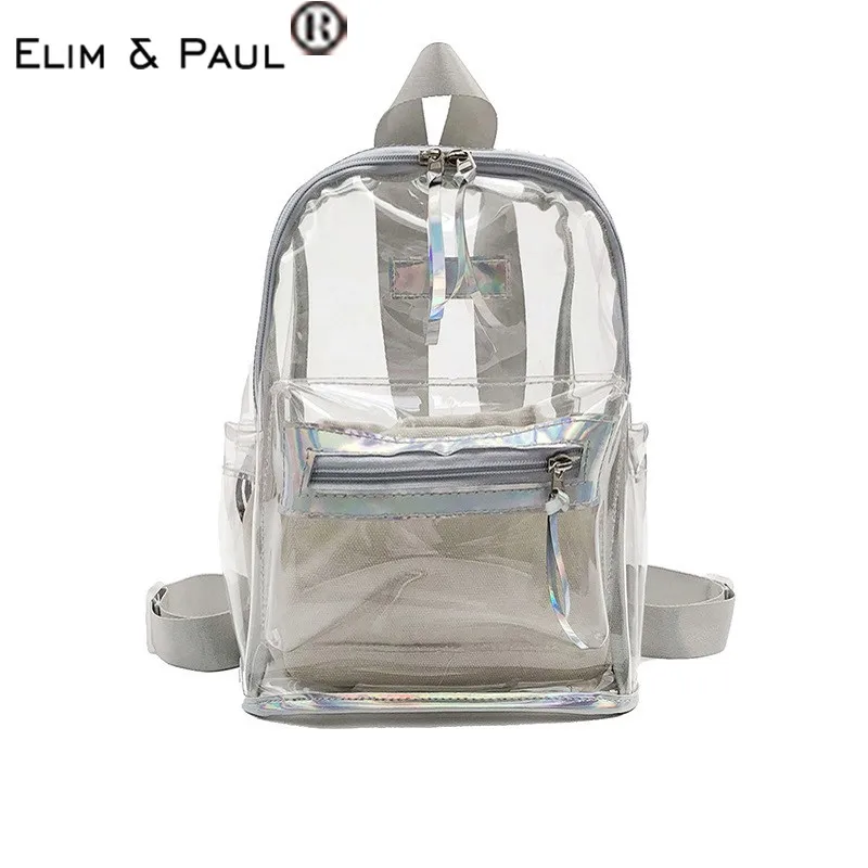 

Mini Transparent Bags Women Backpacks Teenager Girls Bagpack Zipper Student School Travel Bag Clear PVC Mochila Feminina 2018