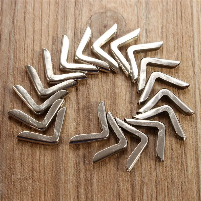 

Best Price Excellent Value 200 pcs Silver Tone Book Scrapbooking Album Menu Folder Corner Protectors Durable In Use