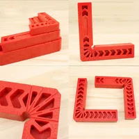 זווית ישרה 5pcs / סט 3 "/ 4" / 6" כלים לעיבוד עץ שליט מלחציים זווית ישרה כיכר Clamping L Shape (5)