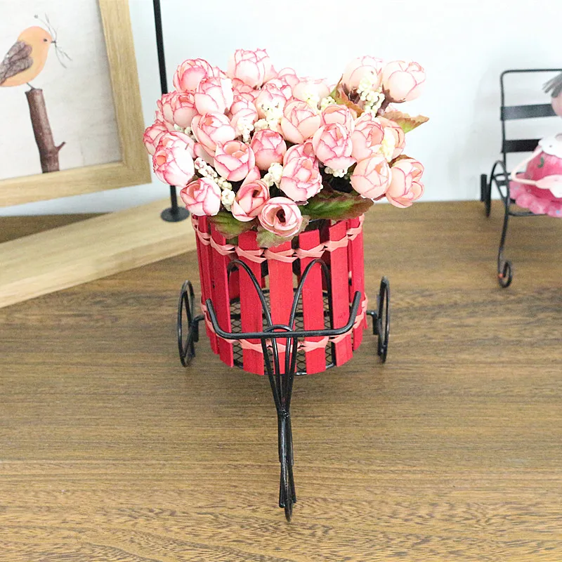 Flone Artificial Flower Set Simulated Flower Car Bicycle Flower Set Bouquets Wedding Home Indoor Household Decor Silk Flower  (6)