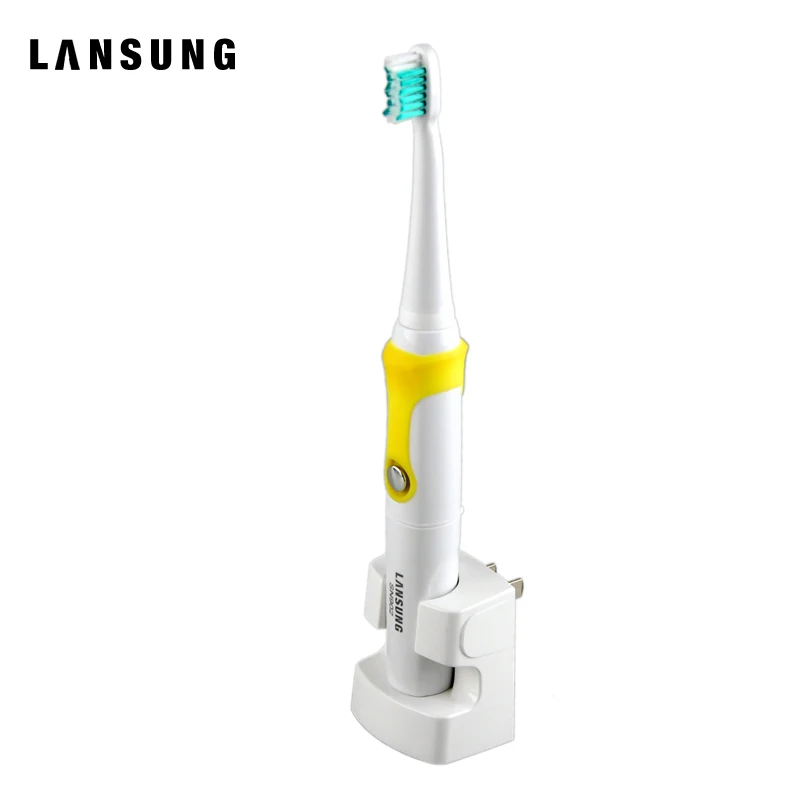 Lansung SN902 водонепроницаемый индукционный беспроводной подзаряжаемая ультразвуковая зубная щетка+ 4 шт. Мягкая зубная щетка - Цвет: yellow