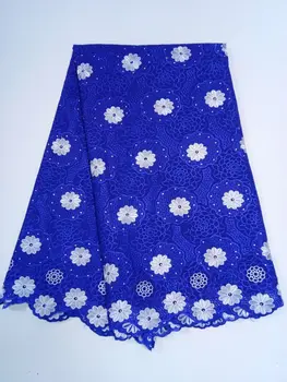 

Blue 2018 Latest African Cotton Swiss Voile Lace Fabric For Party Dress,High Quality African Swiss Voile Lace In Switzerland