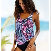 2018 Floral Print Striped Bikini Set Wire Free Summer Bathing Low Waist Female Swimming Suit Triangle Padded Bikinis