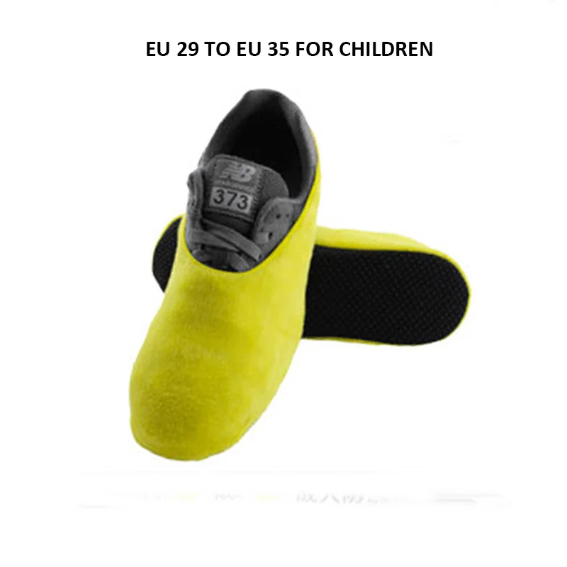 Jron 10 пар ворсистой ткани обувь крышка сплошной цвет Крытый пыли Overshoes износостойкие туфли для многократного применения крышка Крытый - Цвет: Kid Yellow EU 29 35