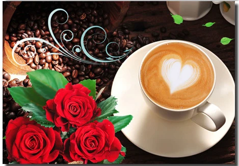 Romantic Gifts Red Rose Coffee 3D Sets for Embroidery Handmade 5D Diy Diamond Painting Greek Mythology Mosaic Needlework | Дом и сад