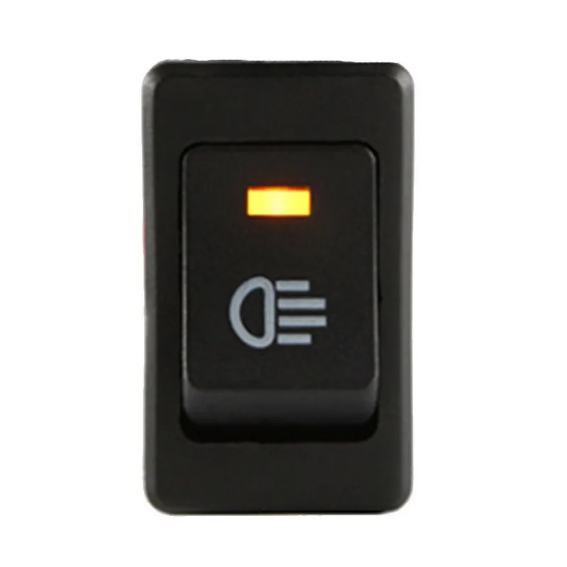 New 1PCS 12V 35A Car Fog Light Rocker Switch 4Pins Yellow LED Switches