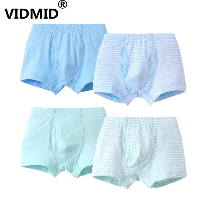 VIDMID/детское нижнее белье из мягкого хлопка для мальчиков Однотонные трусы