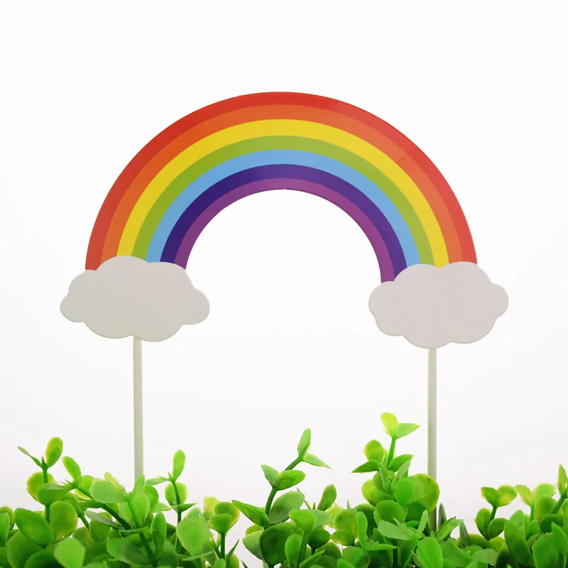 

10pcs/lot Rainbow Happy Birthday Cake Topper Flags Train With Bowtie Cartoon Animals Birthday wedding Party Cake Baking Decor
