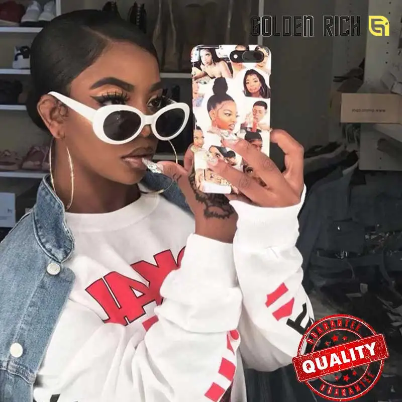 

Oval Vintage Sunglasses Women new Brand Designer White/Brown/Green/Black Frame Female Retro Sun Glasses UV400 GOLDEN RICH GR1304