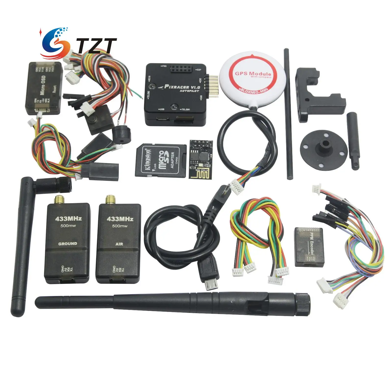 

Mini Pixracer V1.0 Autopilot Xracer Flight Controller with OSD/PPM/M8N GPS/(433mhz or 915Mhz)500mw Telemetry