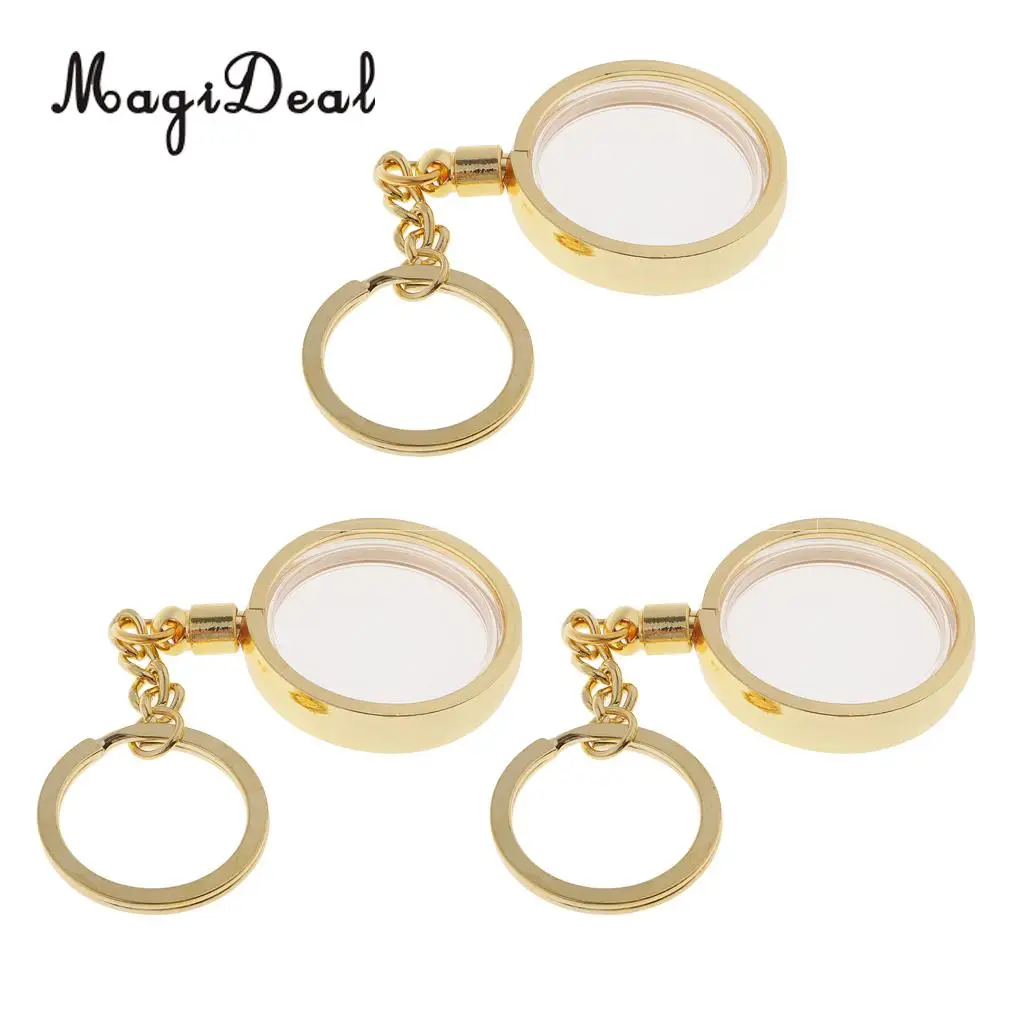 3x Coin Holder Keychain 30mm Souvenir Commemorative Coin Keyring Collection Boxes Portable