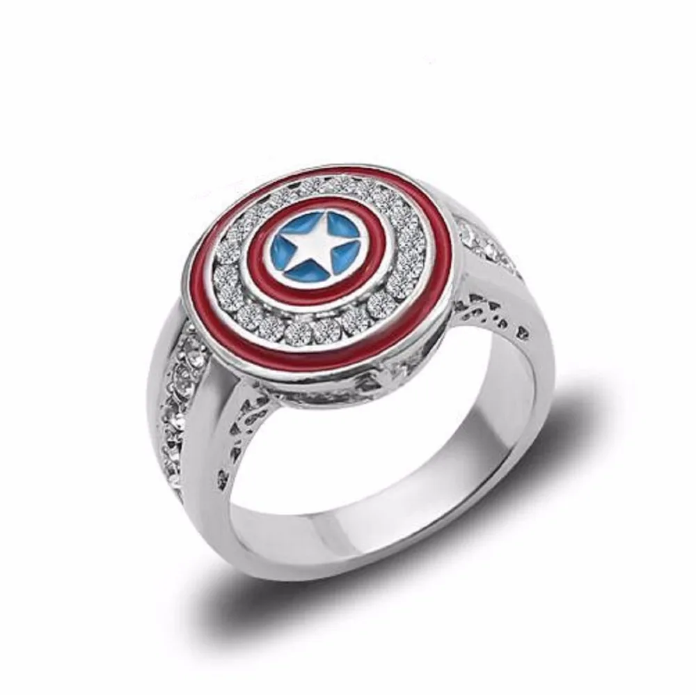 

NEW avengers Movie marvel Superhero Ring Captain America Shield figure ring toys forgirlfriend gift