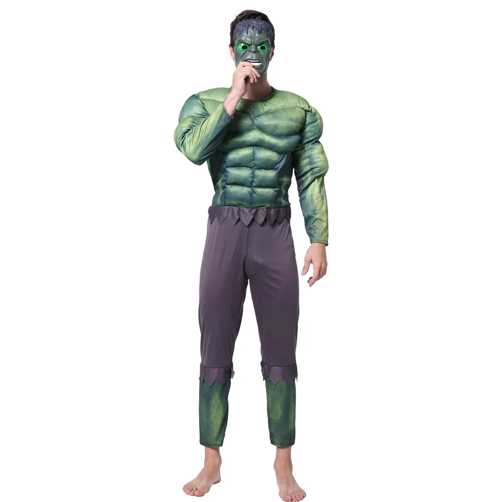 hulk costume halloween costumes for men adult Children's Superheroes Avengers hulk Halloween muscle Green cosplay costumes