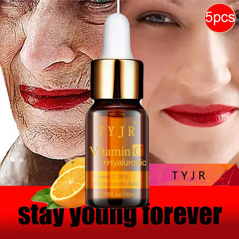 5bottle Face Serum Liquid Whitening Vitamin C+Hyaluronic Acid Face Essence Anti-aging Moisturizer Facial Stay Young Skin Care 5bottle Face Serum Liquid Whitening Vitamin C+Hyaluronic Acid Face Essence Anti-aging Moisturizer Facial Stay Young Skin Care