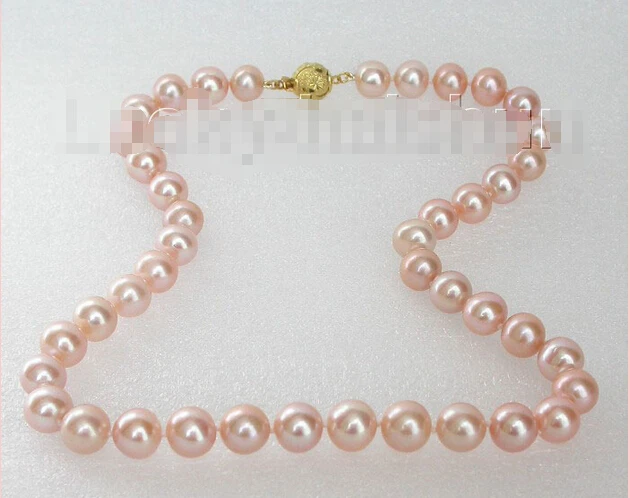

shipping >>>>>>Genuine AAA 11mm 17" round pink Freshwater pearls necklace j6479