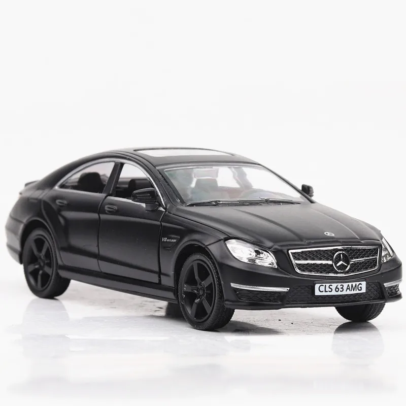 " Моделирование игрушечных автомобилей литья под давлением модели автомобилей из металлического сплава для Mercedes-Benz AMG CLS63 Модель игрушечных автомобилей матовый черный для детей