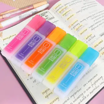 

Craft Supplies 6 Colors Double Headed Fluorescent Pens Drawing Mild Liner Pen Highlighter Stationery