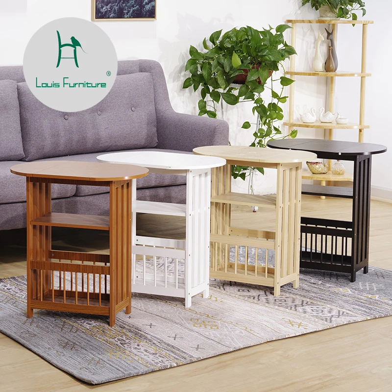 

Louis fashion Coffee Tables Folding Solid Wood Side Couch Side Cabinet Small Modern Simple Nordic Simple Side