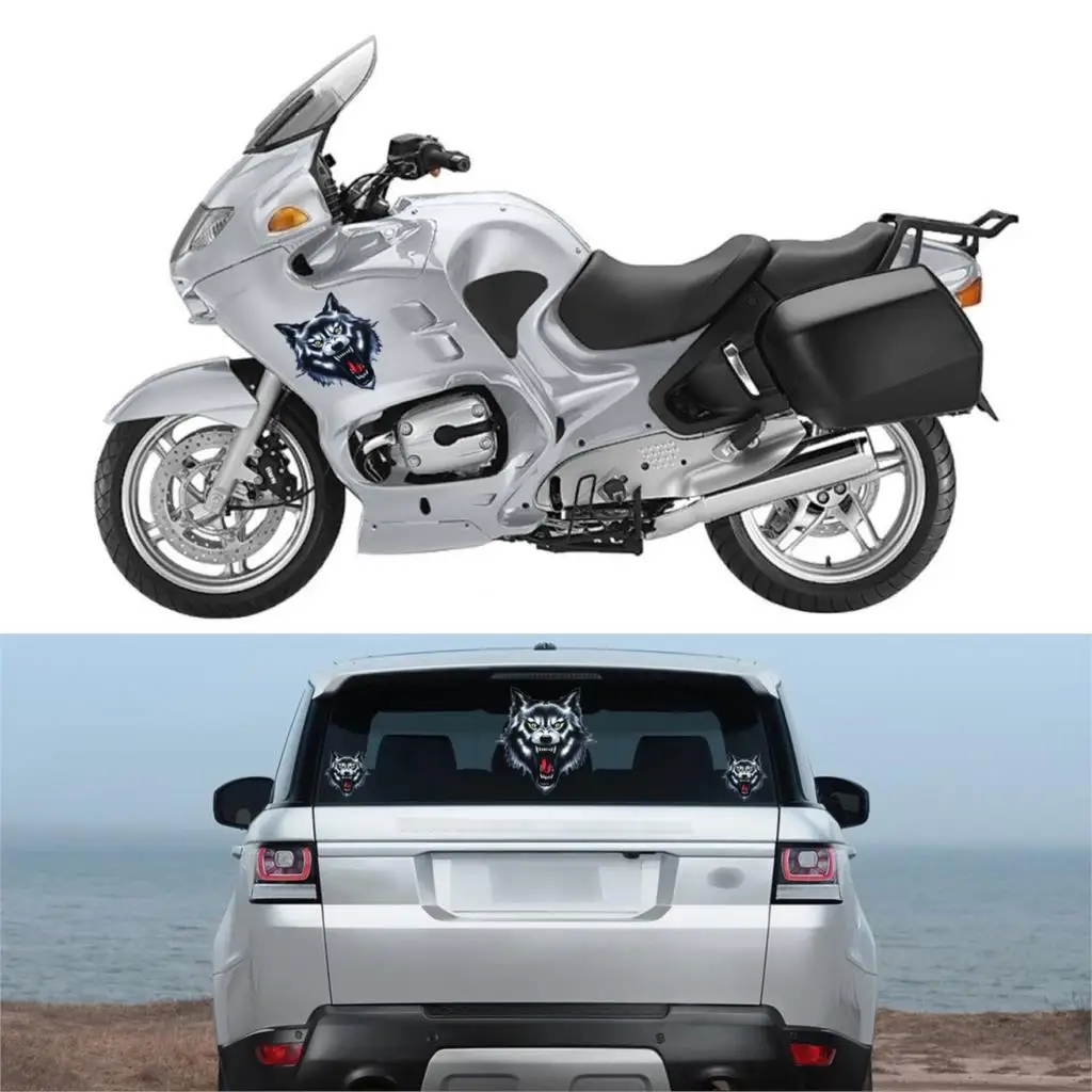 2021 New 3D Vinyl Wolf Head Decals Waterproof Funny Self Adhesive Sticker For Motorcycle 
