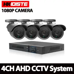 4ch 1080n HDMI DVR HD 2.0mp Водонепроницаемый Открытый 1080 P безопасности Камера Системы 4-канальный видеонаблюдения DVR комплект AHD камера комплект