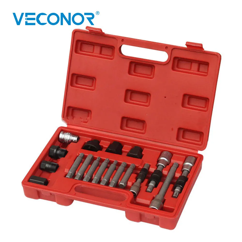 18 Pcs Alternator Pulley Kit, freewheel pulley removal tool kit, engine tool setin Hand Tool