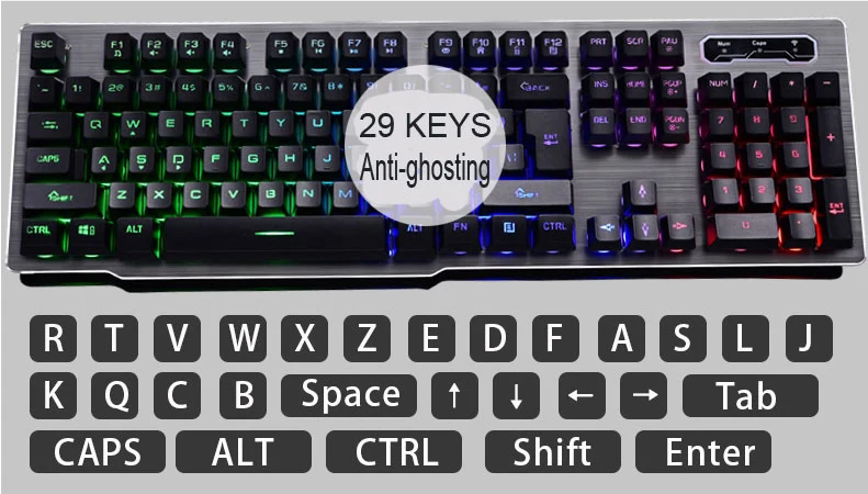 carregamento backlight teclado sem fio painel de liga adequado para desktop
