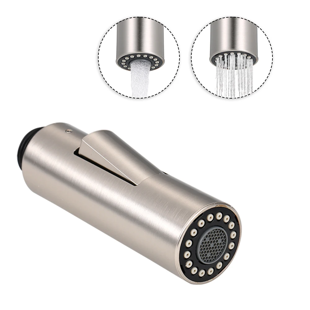 Replacement Pull-Out Spray Head Faucet 2-Function with Check Valve Connection Pull Down Kitchen Faucet Nozzle Brushed Nickel Replacement Pull-Out Spray Head Faucet 2-Function with Check Valve Connection Pull Down Kitchen Faucet Nozzle Brushed Nickel