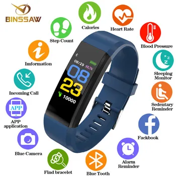 

BINSSAW 2020 Smart Watch Men Women Wristwatch Sport Fitness tracker Pedometer Heart Rate Blood Pressure Watches LED Smartwatch