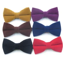 Много цветов можно выбрать для мужских галстуков, однотонное бархатное бантик для модных взрослых качественный галстук-бабочка