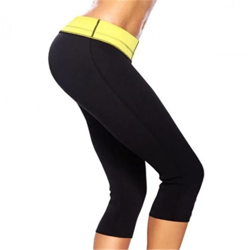 CKAHSBI Корректирующее белье для похудения, штаны для йоги, термо неопрен, пот, Корректирующее белье для тела, для фитнеса, тянущиеся, контрольные, обтягивающие штаны, XXXL - Цвет: K083 Black Pants