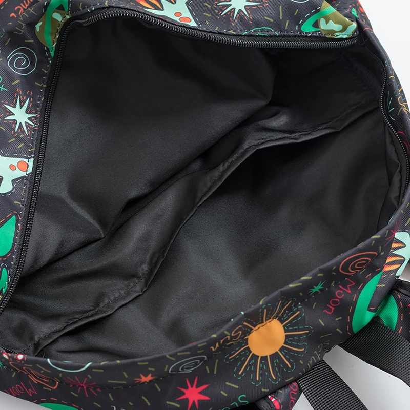 Женский популярный рюкзак, черный рюкзак с космическим граффити, модная вместительная женская сумка через плечо, Mochila2019, новинка