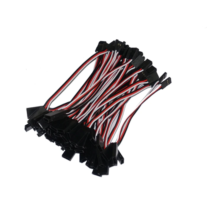 500pcs/lot 100mm JR Futaba plug connecting servos cables 10cm straight