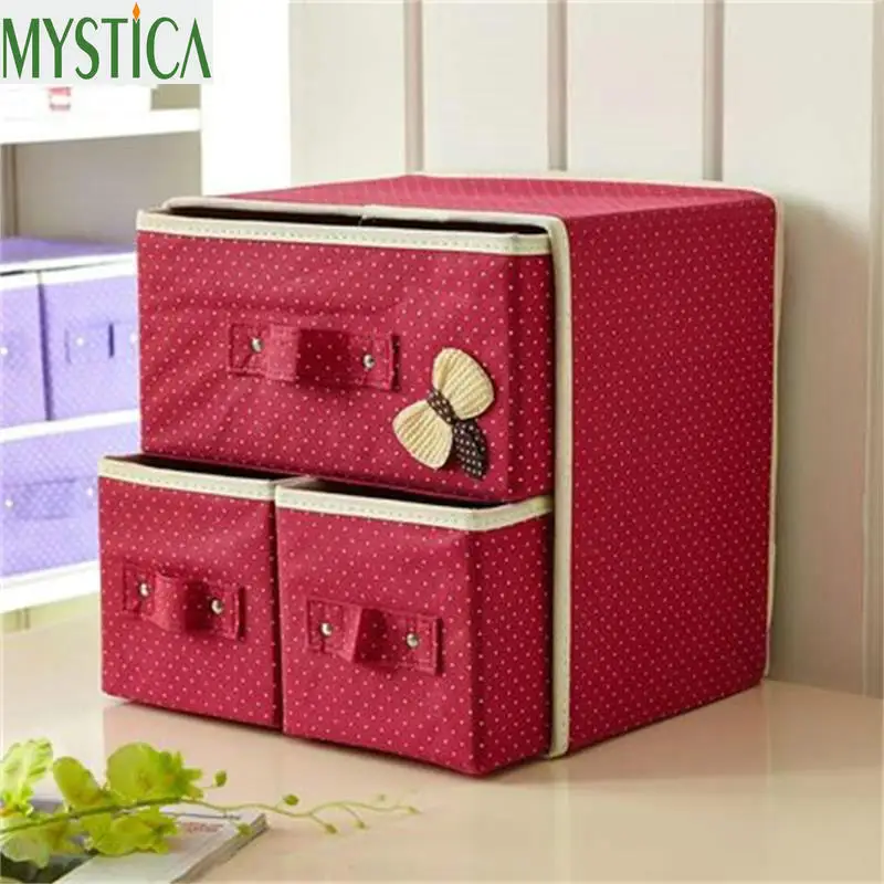 2018New Large Size Non Woven Fabric Folding Storage Box Bag Bra Sock