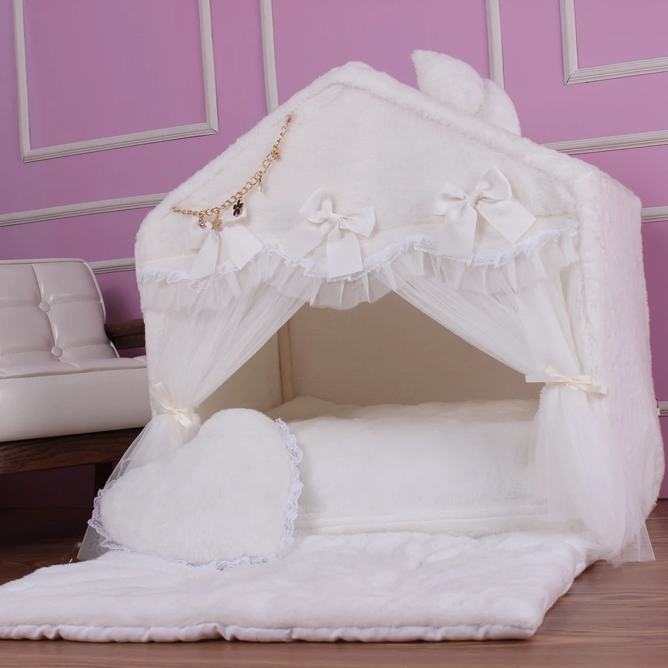 Coral velvet tent house for pets soft kennel warm thick cushion pet nest kitten house dog bed cat bed pet stand house Coral velvet tent house for pets soft kennel warm thick cushion pet nest kitten house dog bed cat bed pet stand house