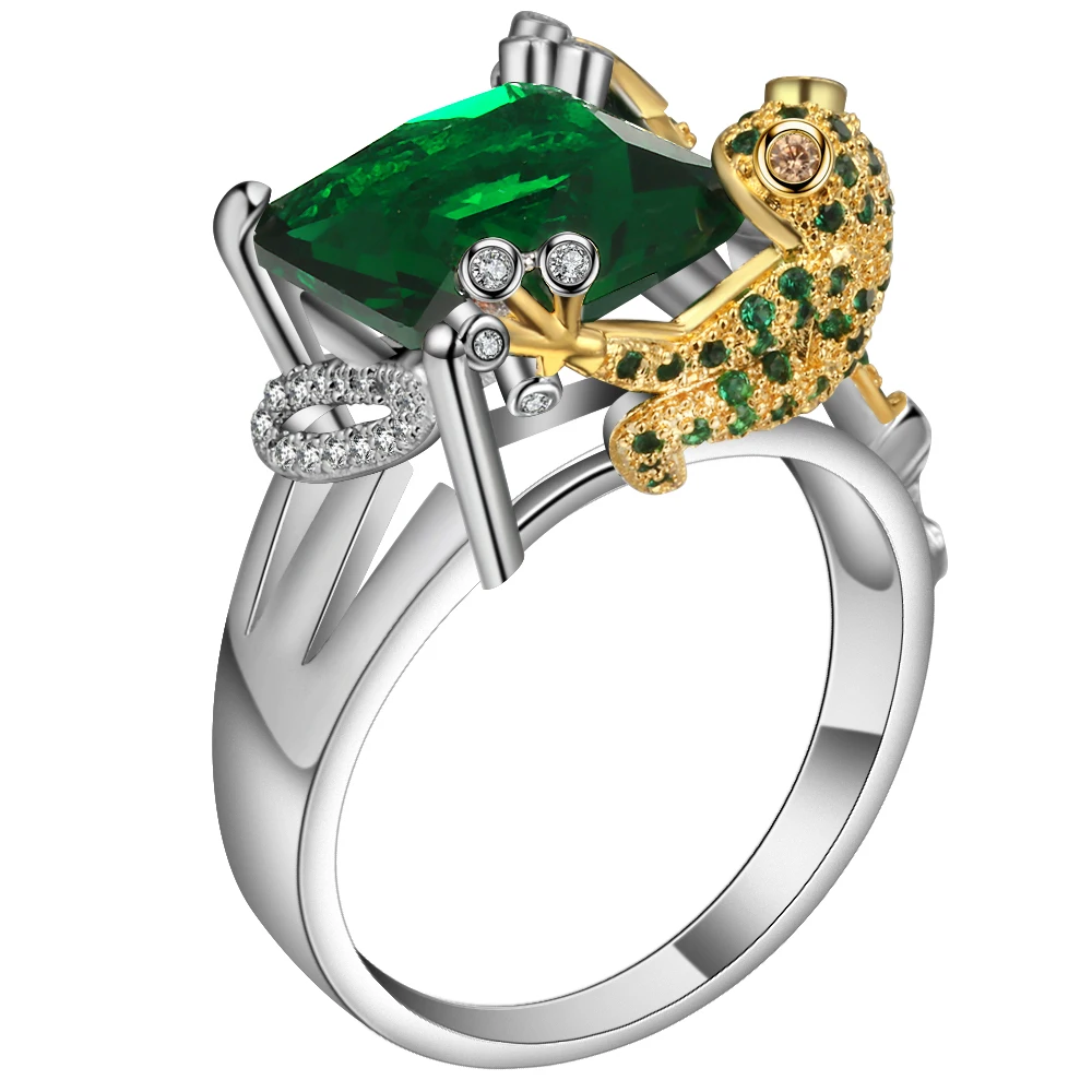Женское кольцо на палец с кристаллом в виде лягушки|finger ring|fashion rings for womenrings women |