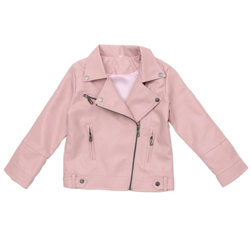 

Children's Wear 2018 New Jacket Girls PU Leather Children's Jacket Spring and Autumn Korean Leather Jacket Tide