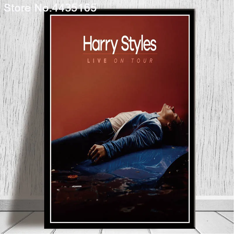 Плакаты и принты Harry Styles», певица звезда альбом музыка постер Live Холст Картина Wall Art печати для Гостиная домашний декор - Цвет: Светло-желтый