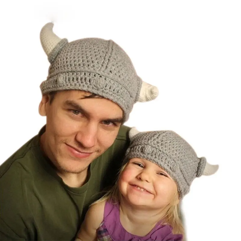 Dreamshining Children's Winter Novelty Hat Handmade Crocheted Viking