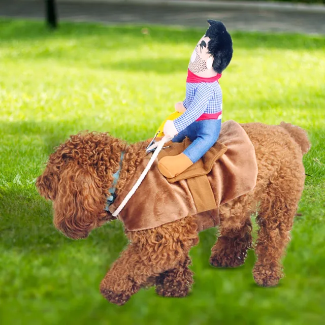Riding Horse dog costume with cowboy hat for small dog large dog pet cat funny golden retriever